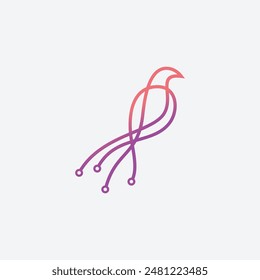 Moderne Vogel Technologie Logo Icon Vektorgrafik