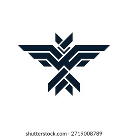 pássaro moderno com asas espalhadas para cima vetor logotipo