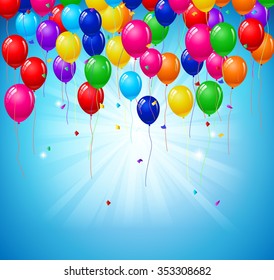 Modern birthday background with balloons