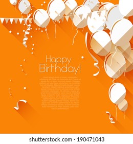 Modern birthday background in flat design style 