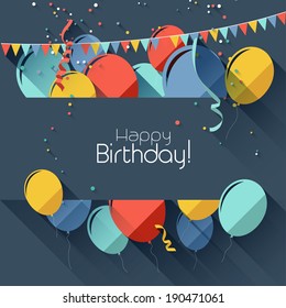 Modern birthday background in flat design style 