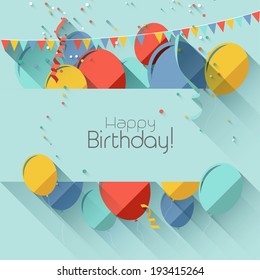 Modern birthday background in flat design style 