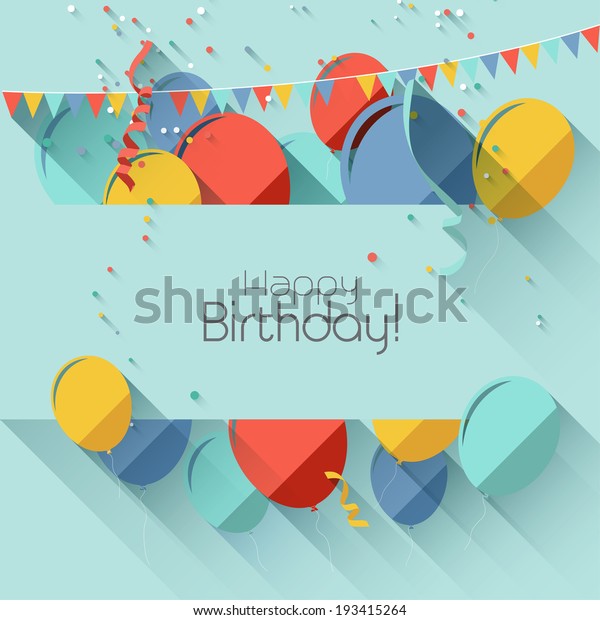 Modern Birthday Background Flat Design Style Stock Vector (Royalty Free ...