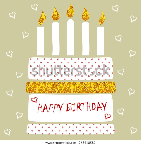 Moderne Geburtstagskarte Mit Special Birthday Cake Stock Vektorgrafik Lizenzfrei