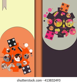 Modern birthday party abstract emblem. Vector illustration