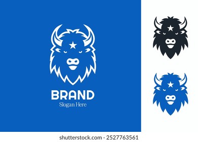 Modern Bison Mascot Logo For Business