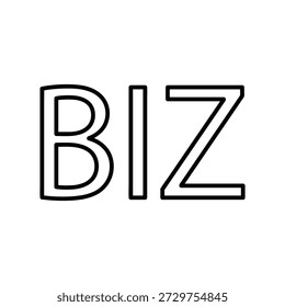 Modern BIZ Outline Typography Vector Illustration - Minimalist Business Word Logo Symbol for Corporate Identity and Branding