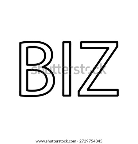 Modern BIZ Outline Typography Vector Illustration - Minimalist Business Word Logo Symbol for Corporate Identity and Branding