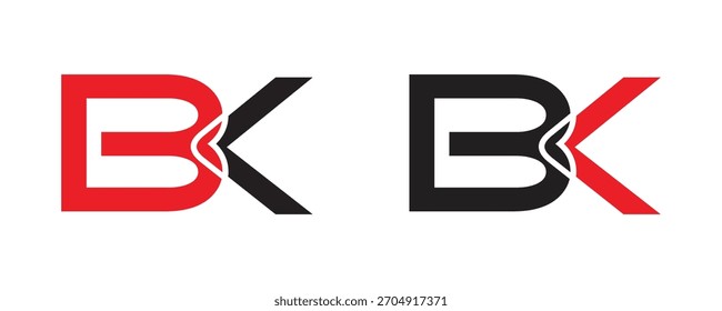 Modern BK Monogram Logo Design Vector. Initial Letters B and K Interlocking Icon. Knowledge, Key Solutions, and Professional Strategy Symbol.