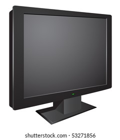 Modern black 3d tv isolated on the white background