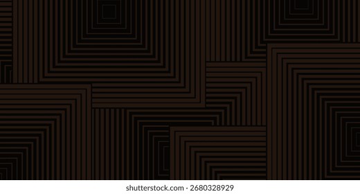 Modern black abstract background, the look of stainless steel, square lines on a dark background