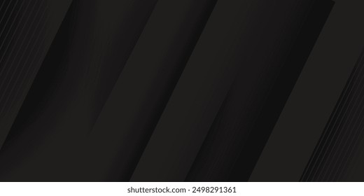 Modern black abstract background. Minimal. Color gradient. Dark. Web banner. Geometric shape. 3d effect. Lines stripes. Design. Futuristic.