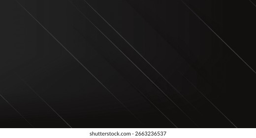 Modern black abstract background with shine gold diagonal lines. Luxury and elegant template design. Suit for banner, poster, flyer, brochure, presentation, website, cover. Vector illustration