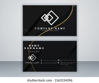 Modern black abstract bussines card template. Elegant element composition design with clean concept.