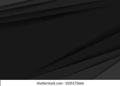 Modern Black Abstract Design Geometric Background, Paper Style