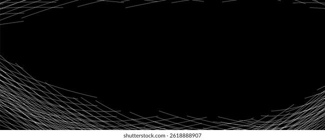 Modern Black Abstract Horizontal Banner Background with glowing Abstract Lines Suitable for Covers, Brochures, Presentations, Flyers Vector 