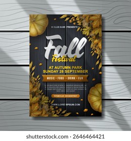 modern black autumn poster invitation template
