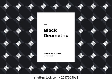 Moderne schwarze Hintergrund. Einfache dunkle Hintergrundpapierstruktur. Geometrische Bannerdesign-Vorlage mit polygonalem Muster. Dekorative monochrome Vektorgrafik. EPS10-Vektor