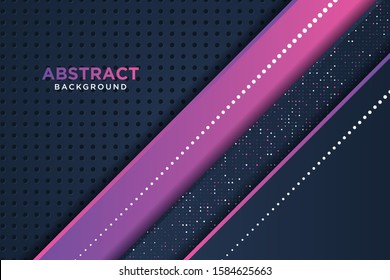 Modern black background with 3D Overlap layers effect. Graphic design elements.