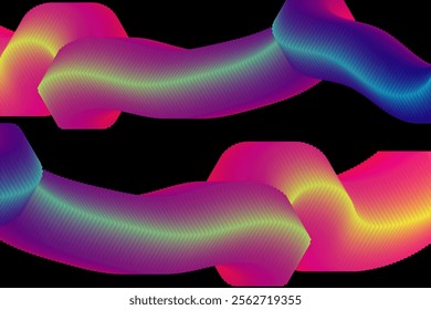 Modern Black background with abstract fluid shapes in gradient colors. Digital future technology concept. vector illustration 