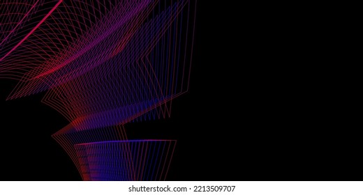 Fondo negro moderno con diseño de líneas azules y rojas