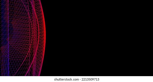 Modern schwarzer Hintergrund, blau-rote Linien, Design