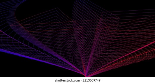 Fondo negro moderno con diseño de líneas azules y rojas