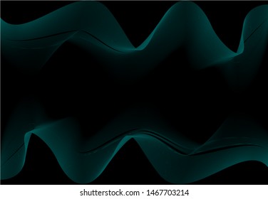 modern black background, with bright blue line waves. futuristic vector design .eps10.