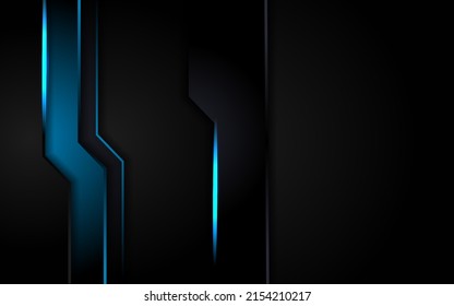 Modern black background combination with line blue