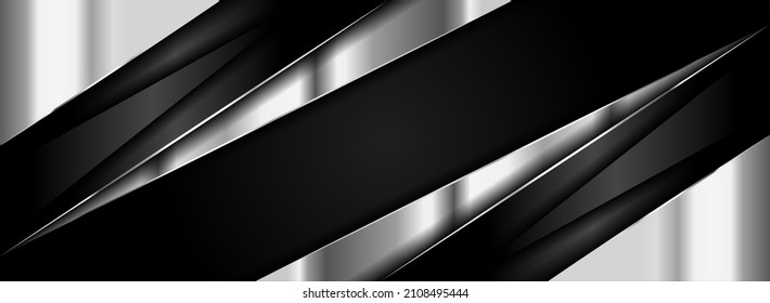 Modern Black Background Combined with Silver Element.