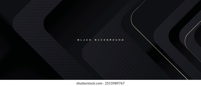 Vetor de design decorativo de linha de ouro de fundo preto moderno