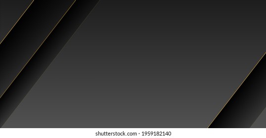 Modern black background with gold lines