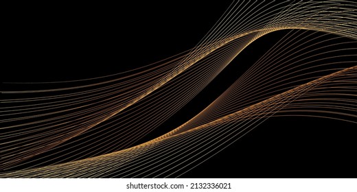 Fondo negro moderno con diseño de líneas doradas