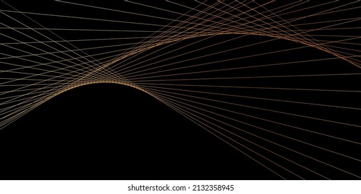 Modern black background with gold lines