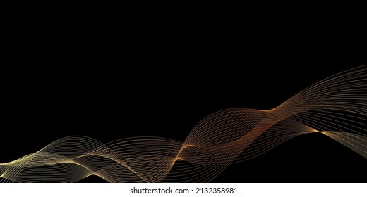 Modern black background with gold lines