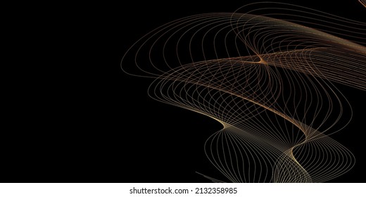 Modern black background with gold lines