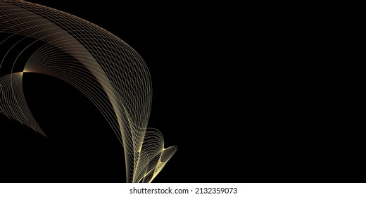 Modern black background with gold lines
