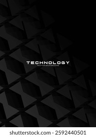 Modern black background with luxury 3d abstract square pattern. Futuristic technology concept, suitable for covers, posters, banners, brochures, websites, etc.
