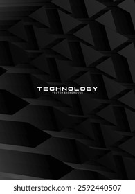 Modern black background with luxury 3d abstract square pattern. Futuristic technology concept, suitable for covers, posters, banners, brochures, websites, etc.