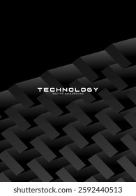 Modern black background with luxury 3d abstract square pattern. Futuristic technology concept, suitable for covers, posters, banners, brochures, websites, etc.