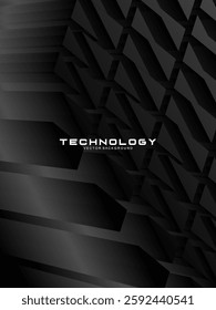 Modern black background with luxury 3d abstract square pattern. Futuristic technology concept, suitable for covers, posters, banners, brochures, websites, etc.