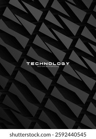 Modern black background with luxury 3d abstract square pattern. Futuristic technology concept, suitable for covers, posters, banners, brochures, websites, etc.