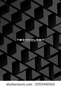 Modern black background with luxury 3d abstract square pattern. Futuristic technology concept, suitable for covers, posters, banners, brochures, websites, etc.