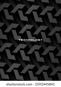 Modern black background with luxury 3d abstract square pattern. Futuristic technology concept, suitable for covers, posters, banners, brochures, websites, etc.