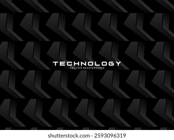 Modern black background with luxury 3d abstract square pattern. Futuristic technology concept, suitable for covers, posters, banners, brochures, websites, etc.