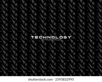Modern black background with luxury 3d abstract square pattern. Futuristic technology concept, suitable for covers, posters, banners, brochures, websites, etc.