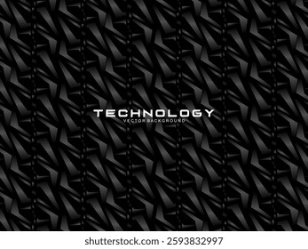 Modern black background with luxury 3d abstract square pattern. Futuristic technology concept, suitable for covers, posters, banners, brochures, websites, etc.