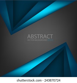 Modern black background overlap layer on blue dark background for text and message design, vector