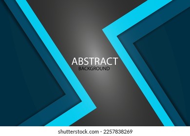 Modernas capas de fondo negro superpuestas sobre fondo oscuro azul para diseño de texto de pared y mensaje, vector