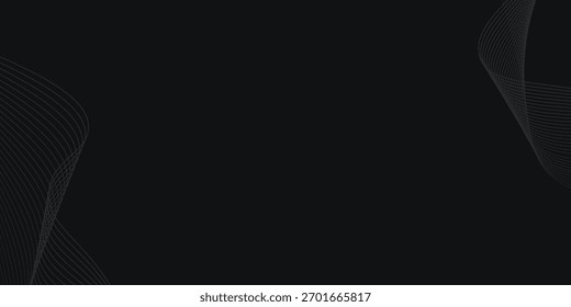 Modern black background with wavy lines vector design poppuler